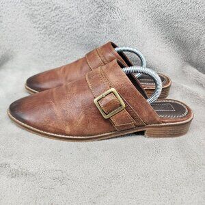 Oobash Shoes Womens Size 8 Brown Leather Slip On Mules
